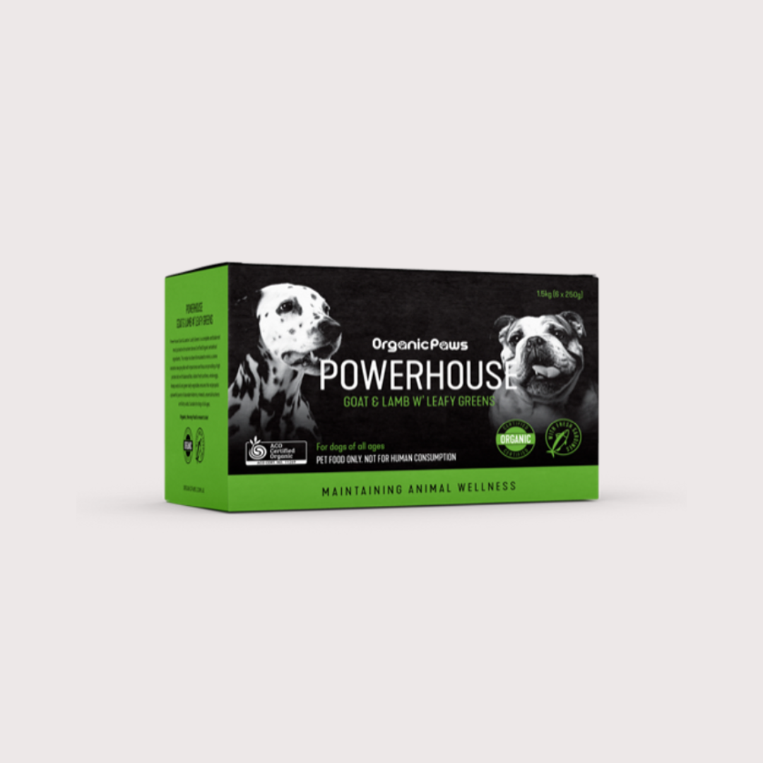 POWERHOUSE 急凍生肉狗糧｜有機認證羊山羊肉&羊肉配方 (250gm x 6)