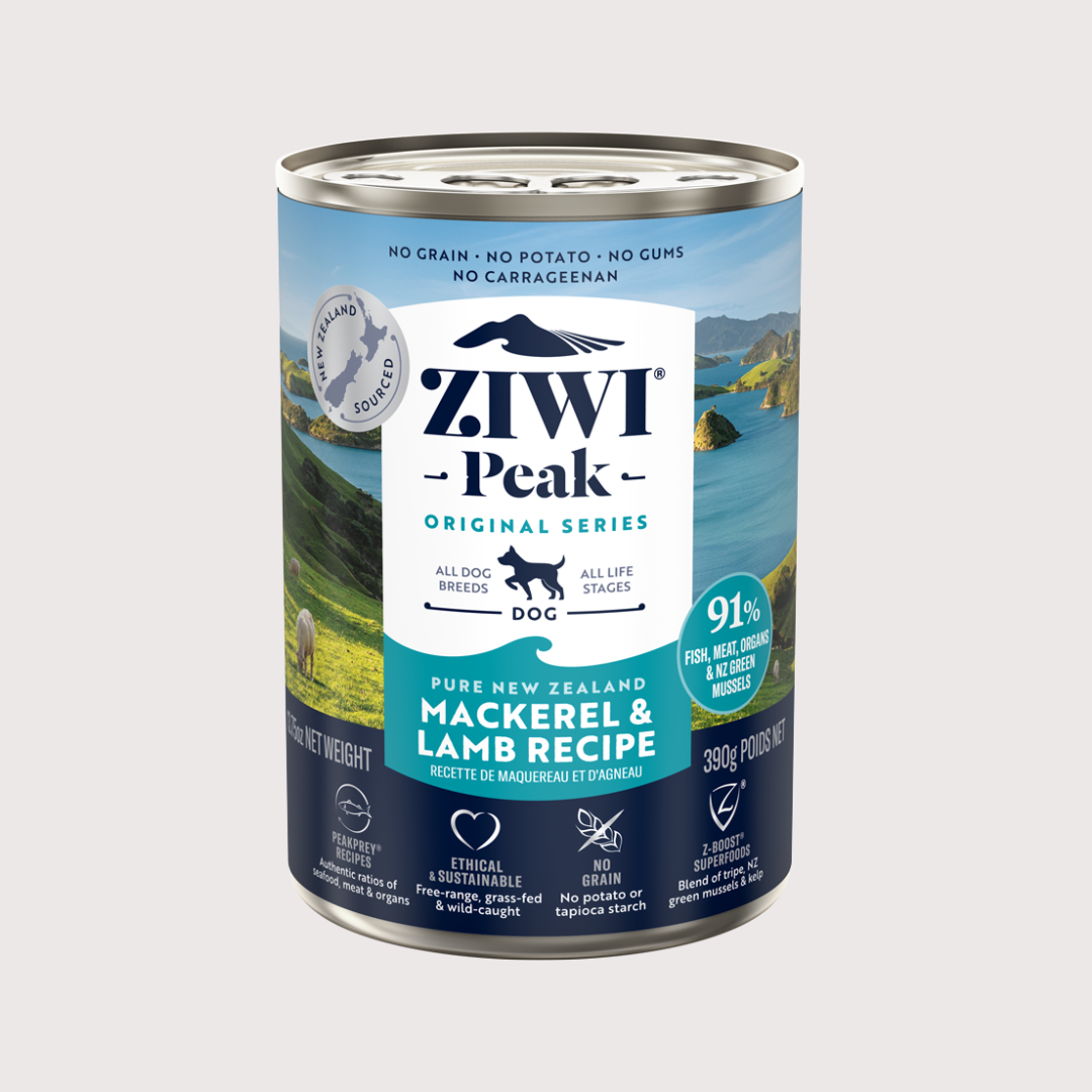 ZiwiPeak 91%鮮肉狗主食罐｜鯖魚及羊肉配方