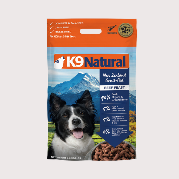 K9 Natural 凍乾生肉狗糧 - 牛肉盛宴 (500g, 1.8kg, 3.6kg)