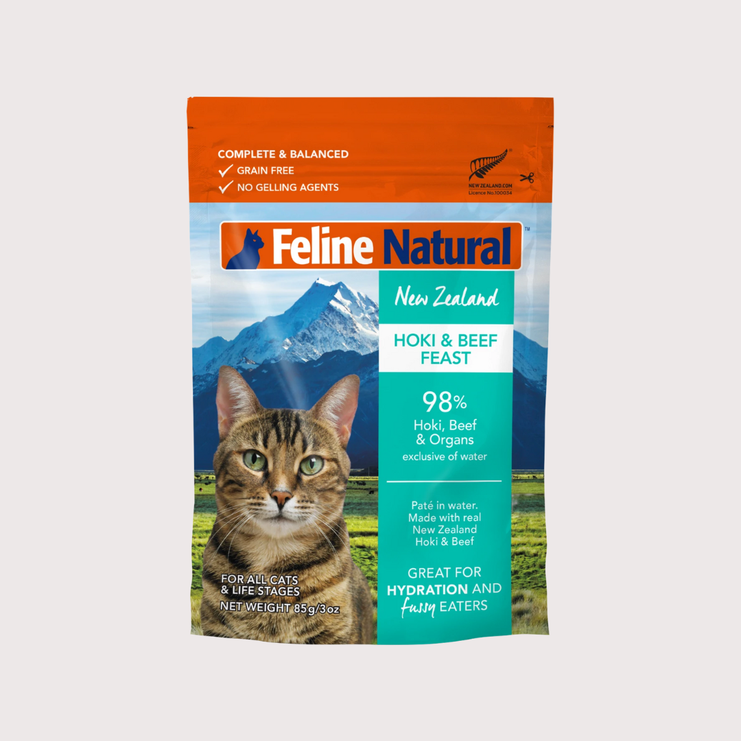 F9 Feline Natural 藍尖尾鱈魚 & 牛肉盛宴軟包｜貓用 85g