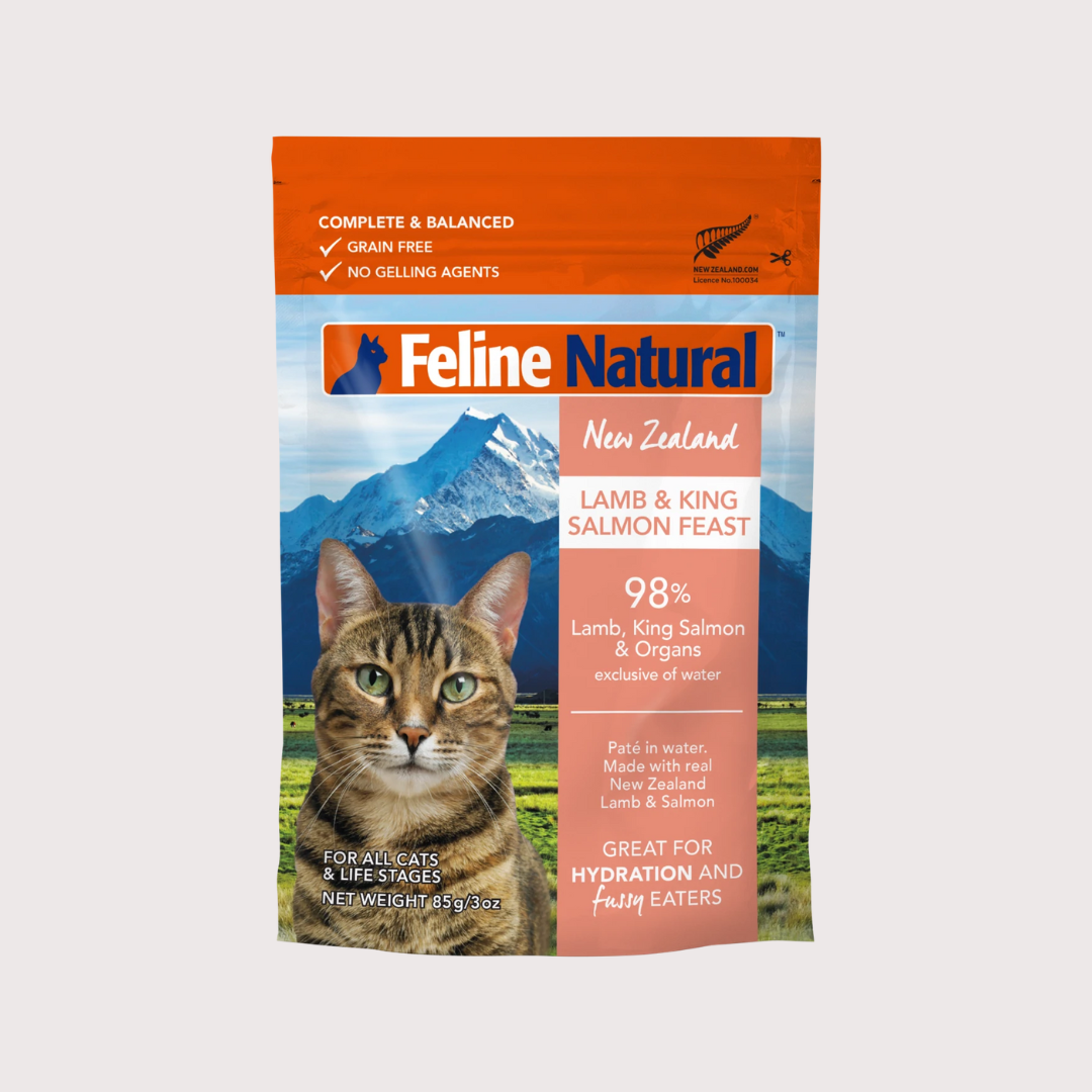 F9 Feline Natural 羊肉 & 三文魚盛宴軟包｜貓用 85g